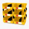 LEADLOONG 6 Pack Stackable Storage Bins Heavy Duty Parts Organizer Yellow