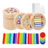 Learning Color Educational Matching Game Preschool Wooden Sorting Toy Shap