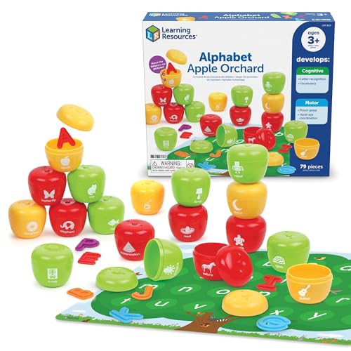 Learning Resources Alphabet Apple Orchard - Early Phonics Manipulatives, ABC Recognition Games, Reading Readiness, Language Development, Preschool Classroom Must Haves, Toddler Montessori Toys