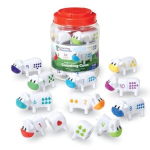 Learning Resources Snap-n-Learn Counting Cows Toy Set - Toddler Toys, Farm Animals, Color Sorting, Fine Motor Skills, Barn Pre K Activities, Preschool, Math Manipulatives, Matching Games