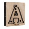 Leather Cutting Die Letter A Shape Hand Punching Cutter Wood with Base
