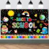Lecheme Back to School Backdrop First Day of School Backdrop for Kids Welcome Back to School Banner for Classroom Decorations Photography Background for First Day of School