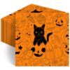 Lecheme Halloween Napkins Vintage Cat Pumpkin Napkins Party Supplies (Orange, 6.5x6.5 In, Unit, 100, 1)