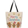 Lecluit Christmas Gingerbread Canvas Tote Bag for Women,31
