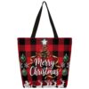 Lecluit Christmas Santa Claus Canvas Tote Bag for Women,15