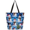 Lecluit Christmas Snowman Canvas Tote Bag for Women,73