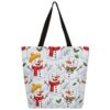 Lecluit Christmas Snowman Canvas Tote Bag with Zipper,62