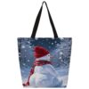 Lecluit Christmas Snowman Canvas Tote Bag with Zipper,68