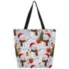 Lecluit Christmas Snowman Canvas Tote Bag with Zipper,78
