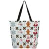 Lecluit Christmas Theme Canvas Tote Bag with Zipper,42