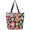Lecluit Christmas Theme Canvas Tote Bag with Zipper,46