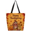 Lecluit Thanksgiving Turkey Canvas Tote Bag for Women,125