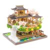 Led Miniature House Kit for Adults | Unique Dollhouse Craft Kit, Elegant Orchid Pavilion Decor, Perfect Birthday for DIY Lovers L2502