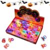 LED Pumpkin Glow Rings 50-Pack – Halloween Party Favors | Flashing