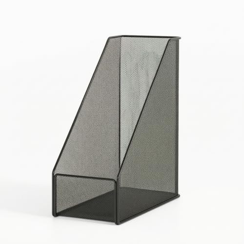 Leefasy Office Desk Organizer Desktop Mail Sorter With Open Top Metal Mesh Design For Documents Folders Files Easy Access Suitable For Home Study Workplace Organization, Black, Medium