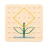 LeeQinersw 1 Piece Sensory Toy Wooden Math Development Manipulative Cognitive Early Learning Board Encourages Problem Solving and Creativity Suitable for, Small Geoboard (49 pegs)