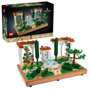 LEGO Icons Fountain Garden Building Set - DIY Kit for Adults, Ages 18+ - Miniature Craft Building Blocks for Home Decor, Display - Gift for Birthdays - with Cypress Trees and Grape Vines - 10359