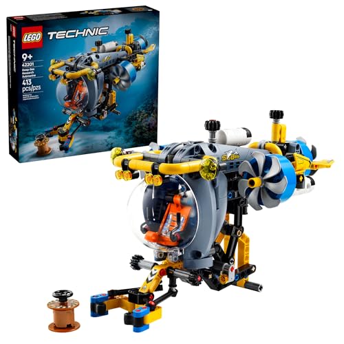 LEGO Technic Deep-Sea Research Submarine Toy - Building Toy for Kids, Boys and Girls, Ages 9+ - Creative and Unique Gift Idea for Birthdays - Movable Propellers and More - 42201