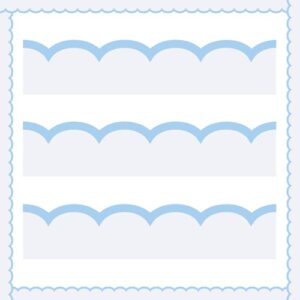 Leinuosen 50.5 ft Blue Bulletin Board Borders 44 Pcs Blue and White Wave Line Scalloped Border Trims with 20 Sheet Glue Point Dots Back to School Decoration for School Office Coastal Classroom Decor