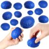 Leitee 12 Pcs Brain Stress Balls Bulk 3 Inch Large Brain PU Hand Muscle Exercise Pressure Ball Funny Stress Relief Ball for Adult Improving Grip Strength Prop Halloween Stuffing Stuffer(Blue)
