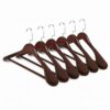 LemonRoad 6 Pack Heavy Duty Wooden Hangers, Non Slip Wood Clothes Hangers with Velvet Shoulder for Coats Jackets Suits, Extra Strong 360° Swivel Hook Space Saving Closet Organizer
