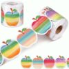 LemonSecret 4 Roll Watercolor Gradient Apple Bulletin Board Border 2.8" × 132 ft Trim Stickers Adhesive Colorful Apple Border Chalkboard Wall Decor for Classroom School Kindergarten Teacher Supplies