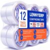 Lennyerp Premium Clear Packing Tape 12 Rolls: 2.7 mil, 1.88 in. x 65Y., Total 780Y for Kitchen