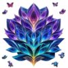 Leodozzio 200Pcs Wooden Jigsaw Puzzle 5mm Crystal Feather Flower 11.5x11.9