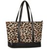 Leopard Canvas Laptop Tote Bag for Women, 15.6 Inch Work Bag