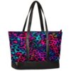 Leopard Canvas Laptop Tote Bag for Women, 15.6 Inch Work Bag