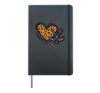Leopard Print Heart Ice Hockey Sports Lover Women Girls Hardcover Journal, Black