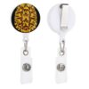 Leopard Tortoise Shell Sturdy Badge Reel, ID Badge Holder Clip