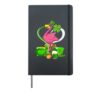 Leprechaun Flamingo Shamrock St Patricks Day Lucky Charm Hardcover Journal, Black