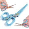 LEQUR 5.5-Inch Ambidextrous Scissors with Protective Cover, Crystal Blue