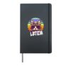 LETIZIA - Beautiful girl name with a cool funny Cat Hardcover Journal, Black