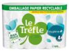 Le Trefle® Hygiene + Toilet Paper - 6 Rolls - 4 Layers - Ultimate Comfort - Remarkable Softness - Maxi Sheets - Recyclable Packaging - FSC® Certified Mixed