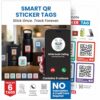 Letstrack 6Pcs Smart QR Code Items Tags Lables for All-purpose | Waterproof Anti-lost Stickers for Laptop Passport Water Bottle Wallet Keys & Bags | Name ID Tags for Valuables Lost Items iOS & Android