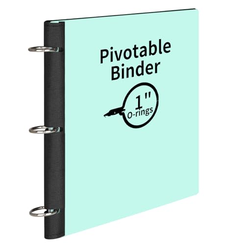LETVPVOW 360° Pivotable 3 Ring Binder, Soft 1 inch Binders 3 Ring, Flexible Thin Soft Three Ring Binder Fits 8.5" x 11", for Home, School and Office-Green