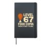 Level 67 Food Coma Funny Thanksgiving Gamer Humor Hardcover Journal, Black