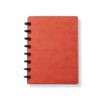 Levenger Circa Smooth Sliver Discbound Notebook with Pockets, Junior, Blazing Sunset, LevTex Premium Leather Alternative Cover, 60 Annotation Ruled 90 GSM Sheets, Refillable Journal