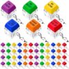 Lewtemi 100 Pcs Keyboard Fidget Toys Keychains Back to School Gifts Classroom Prizes Employee Appreciation Gifts Motivational Quotes Stress Relief Fidget Clicker Bulk (Neon)