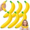 Lewtemi 6 Pack Giant Banana Stress Ball Jumbo Big 7 Inch Banana Squeeze Slow Releasing Stress Relief Fidget Fruit for Anxiety Relief Party Favor Desktop Decoration