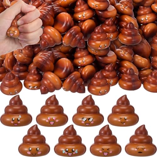 Leyndo 150 Pcs Original Poop Stress Ball Stretchy Sensory Poop Toys Poo Figures for Halloween Party Favors Joke Tricky Anxiety Relief Decor in Funny Pose Birthday Gift Prizes (Brown)