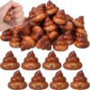 Leyndo 80 Pcs Original Poop Stress Ball Stretchy Sensory Poop Toys Poo Figures for Halloween Party Favors Joke Tricky Anxiety Relief Decor in Funny Pose Birthday Gift Prizes (Brown)
