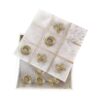 Leza Tic Tac Toe Game Set, White Marble with Gold Inlay, 12 Inch