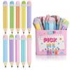 libfrnt 101 Pcs Pencil Flip Name Sticks with Storage Carton Funny Equity Talking Sticks Classroom Management Grouping Tool for Teacher Essentials Back to School Supplies Desk Name Tags