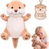 Libima 16 Inch 1.5 Lbs Weighted Otter Stuffed Animals Realistic Otter Weighted Plush Toy Soft Fluffy Comfort Brown Plushie Pillow for Adults Kids Youth Birthday Bed Car Home Decor Gift