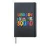 Library Squad Cute Bookworm School Librarian Crew Book Lover Hardcover Journal, Black