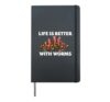 Life Is Better With Worms Earthworm Worm Farm Humor Hardcover Journal, Black