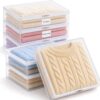 Lifewit 6 Pack Clear Zippered Storage Bags, Plastic Storage Bags Clothing Organizer for Blankets Linen Sweater Bed Sheet Quilt Clothes (15.7 x 13.8 x 3.9 Inch,White)